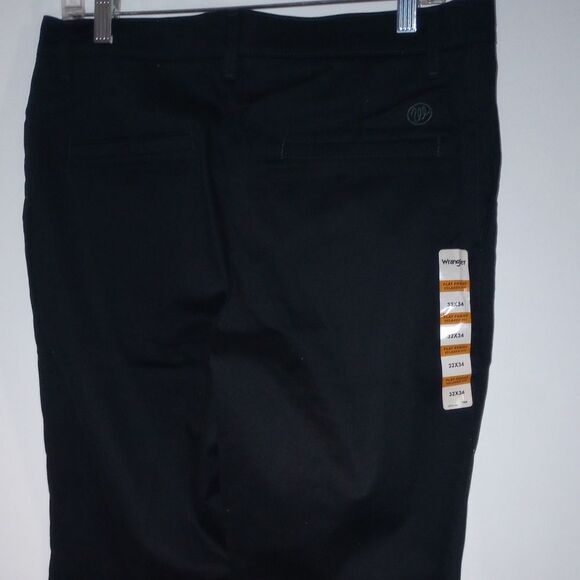 🆕👖Wrangler Flat Front Relaxed Fit Chinos - Black, 32x34 - Picture 7 of 7